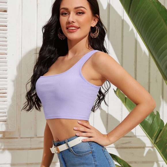 Lavender Limited Edition One Shoulder Crop Top - Picture 4 of 5